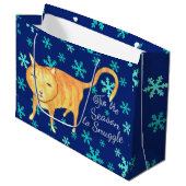 Warm Fuzzies & Winter Flurries Christmas Cat ラージペーパーバッグ (正面アングル)