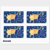 Warm Fuzzies & Winter Flurries Christmas Cat 長方形シール (シート)