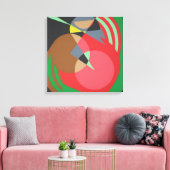 Warm Geometric Abstract Canvas Print キャンバスプリント (インサイチュ (リビング))