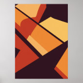 Warm Geometric Abstract Wall Art  ポスター (正面)