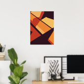 Warm Geometric Abstract Wall Art  ポスター (ホームオフィス)
