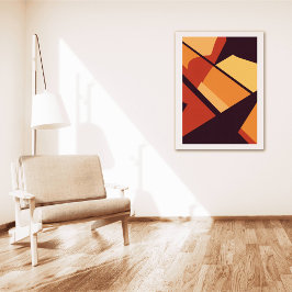 Warm Geometric Abstract Wall Art ポスター