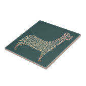 Warm Gold Gradient Paw Print Dog Silhouette Fabric タイル (側面)