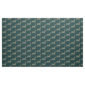 Warm Gold Gradient Paw Print Dog Silhouette Fabric ファブリック (ヤード)