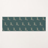 Warm Gold Gradient Paw Print Dog Silhouette Fabric ヨガマット (正面(横))