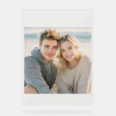 Warm Gold Minimalist Photo アクリルサイン (正面)