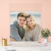 Warm Gold Minimalist Photo アクリルサイン (ウェディング)