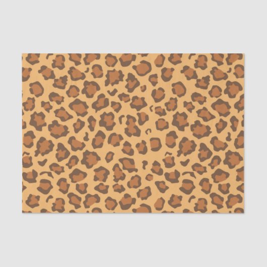 Warm Golden Brown Classic Leopard Print Decoupage 薄葉紙 (正面)