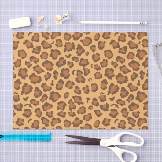 Warm Golden Brown Classic Leopard Print Decoupage 薄葉紙 (クラフト)