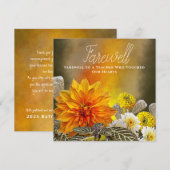 Warm Golden Floral Teacher Farewell Appreciation サンキューカード (正面/裏面)