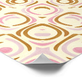 Warm Golden Pink Mandala Pattern ポスター (角)