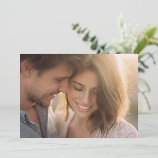 Warm Golden Realistic Photo 招待状 (スタンド正面)