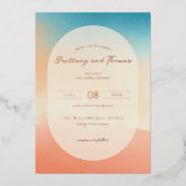 Warm Gradient Wedding Invitation 箔招待状 (正面)