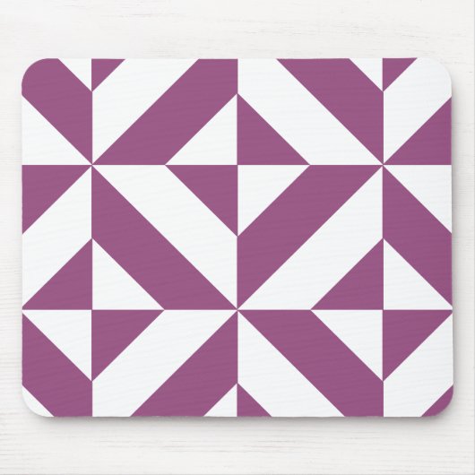 Warm Grape Geometric Deco Cube Pattern マウスパッド (正面)