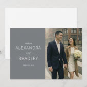 Warm Gray Contemporary Photo サンキューカード (正面/裏面)