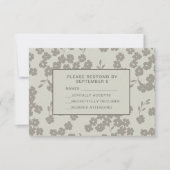 Warm Gray Formal Floral RSVP Card Elegant Modern (正面)