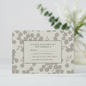Warm Gray Formal Floral RSVP Card Elegant Modern (スタンド正面)