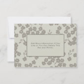 Warm Gray Formal Floral RSVP Card Elegant Modern (裏面)
