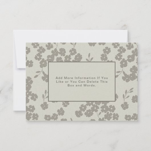Warm Gray Formal Floral RSVP Card Elegant Modern (裏面)