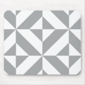 Warm Gray Geometric Deco Cube Pattern マウスパッド (正面)