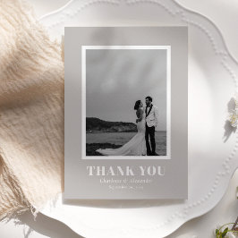 Warm Gray Modern Bold Typography Wedding Thank You サンキューカード