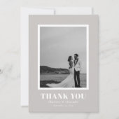 Warm Gray Modern Bold Typography Wedding Thank You サンキューカード (正面)