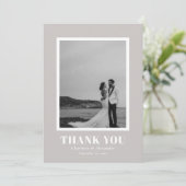 Warm Gray Modern Bold Typography Wedding Thank You サンキューカード (スタンド正面)