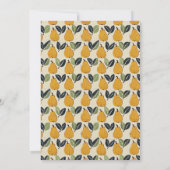 Warm Green Pear Illustration Border 招待状 (裏面)