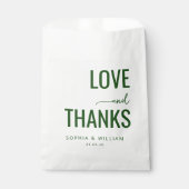 Warm Green Typographic Gratitude フェイバーバッグ (正面)