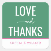 Warm Green Typographic Greeting スクエアシール (正面)