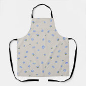 Warm Greige Japanese Nemophila Floral Pattern エプロン (正面)