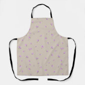 Warm Greige Japanese Purple Tulip Floral Pattern エプロン (正面)