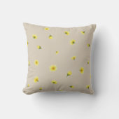Warm Greige Japanese Winter Cosmos Floral Pattern  クッション (正面)