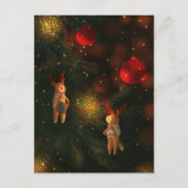 Warm Hand-Painted Reindeer Ornament Christmas  ポストカード (正面)