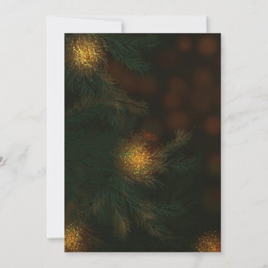 Warm Hand-Painted Reindeer Ornament Christmas  招待状 (裏面)