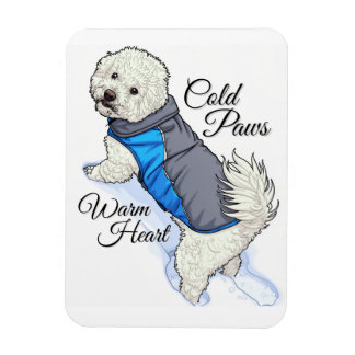 Warm Heart Snow Bichon Photo Magnet マグネット