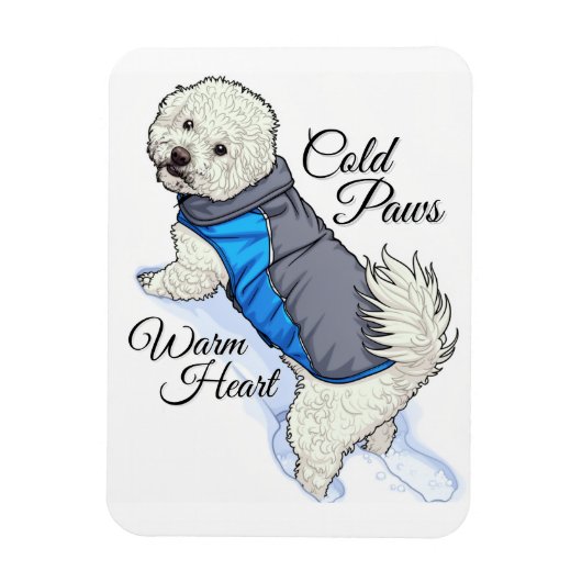Warm Heart Snow Bichon Photo Magnet マグネット (縦)