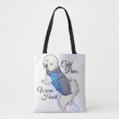 Warm Heart Snow Bichon Tote トートバッグ (正面)