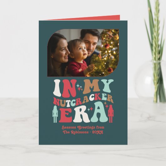 Warm Hearth Fun Retro Christmas Photos シーズンカード (正面)