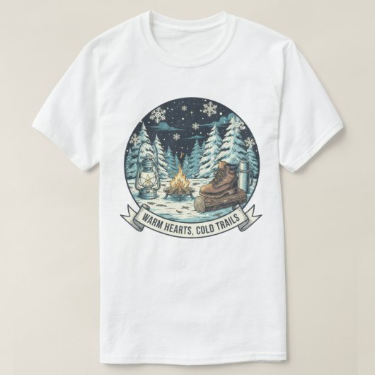 Warm Hearts Cold Trails Winter Artwork Tシャツ (デザイン正面)