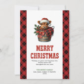 Warm highland cow greeting card editable design シーズンカード (正面)