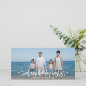 Warm Holiday Wishesクリスマスまたは新年の写真 シーズンカード (スタンド正面)