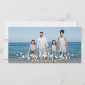 Warm Holiday Wishesクリスマスまたは新年の写真 シーズンカード (正面)