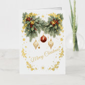 Warm Holiday Wishes Design 箔シーズンカード (正面)