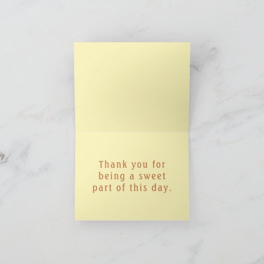 Warm Honey Thanks With Rustic Charm サンキューカード (内部)