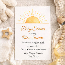 Warm Horizon Sunrise Design 招待状