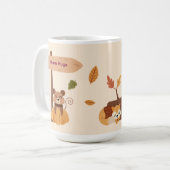 Warm Hugs – 森の動物たちと過ごす温かな秋 コーヒーマグカップ (正面左)