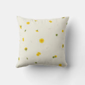 Warm Ivory Japanese Dandelion Floral Pattern クッション (裏面)