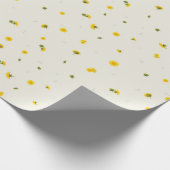 Warm Ivory Japanese Dandelion Floral Pattern ラッピングペーパー (角)