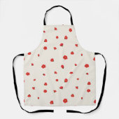 Warm Ivory Japanese Quince Floral Pattern エプロン (正面)